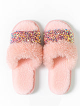 Sequin Furry Slippers