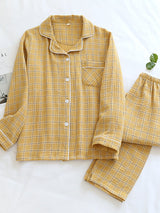 Check Couple Shirt Pajama Set