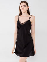 Lace Satin Crisscross Mini Nightgown