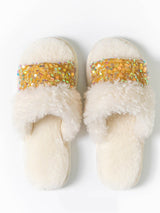 Sequin Furry Slippers