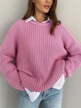 Chunky Knit Crew Neck Sweater