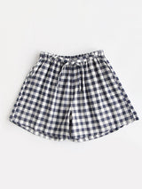 Summer Plaid Drawstring Shorts