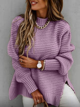 Mock Neck Chunky Knit Sweater