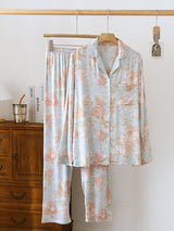 Satin Flower Print Pajama Set