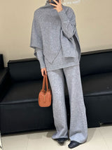 3Pcs Turtleneck Knit Lounge Set