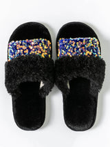 Sequin Furry Slippers