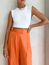 Hight Waist Orange Long Pants