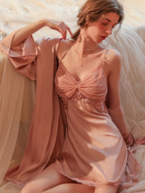 Satin Lace Crisscross Camisole Nightgown