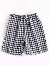 Summer Plaid Drawstring Shorts