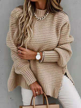 Mock Neck Chunky Knit Sweater