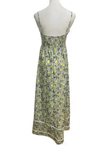 Spaghetti Straps Lemon Print Floral Maxi Dress