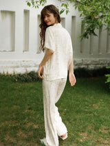 Kafiloe Willow Leaf Print Pajama Set