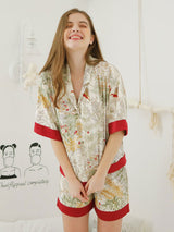 Kafiloe Green Meadow Print Pajama Set