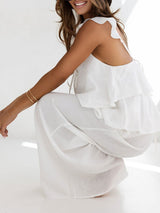 Cotton Sleeveless Tank Top & Wide Pants Set