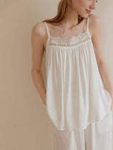 Kafiloe Lace Trim Camisole Pajama Set