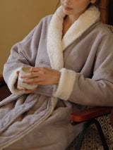 Kafiloe Thick Jacquard Sherpa Robe