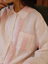 Stripe Long Sleeve Cotton Lounge Set