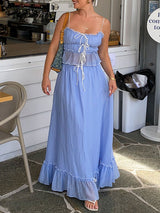 Ruched Crop Top &  Maxi Skirt Two Piece Set