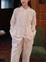 Stripe Long Sleeve Cotton Lounge Set