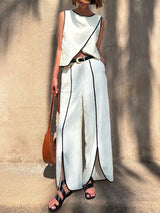 Sleeveless Tank Top & Pants Set
