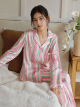 Kafiloe Colorful Striped Long Sleeve Pajama Set