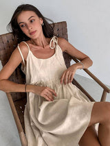 Cotton Solid Swing Camisole Dresss