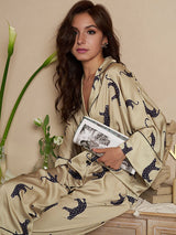 Leopard Dolaman Sleeve Pajamas Set