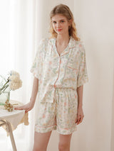 Floral Print Cotton Pajama Set - Kafiloe