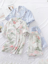 Cotton Short Sleeve Shorts Pajamas