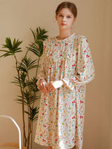 Floral Doll Collar Midi Nightdress