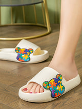 Puzzle Bear Print Lounge Slippers - Kafiloe