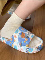 Blue Cartoon Bear Bath Lounge Slipper