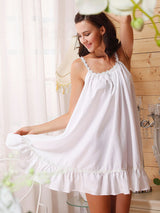 Spaghetti Strap Ruffle Hem Mini Nightdress