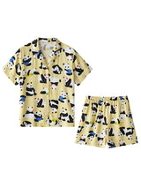 Cartoon Print Cotton Pajama Set - Kafiloe