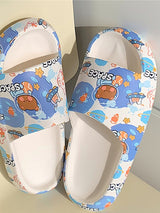 Blue Cartoon Bear Bath Lounge Slipper