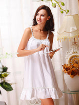 Spaghetti Strap Ruffle Hem Mini Nightdress