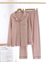 Solid Cotton Couple Pajama Set - Kafiloe