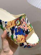 Cartoon Animal Doodle Slippers - Kafiloe