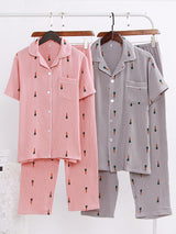 Carrot Print Couple Pajama Set - Kafiloe