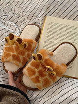 Cute Giraffe Plush House Slippers