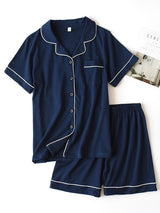 Solid Cotton Couple Pajama Set - Kafiloe