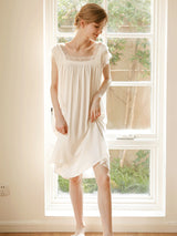 Solid Lace Stitching Lounge Nightdress