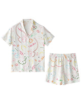 Cartoon Print Cotton Pajama Set - Kafiloe