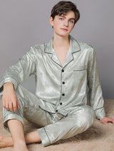 Satin Solid Men's Shirt Pajamas Set