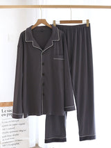 Solid Cotton Couple Pajama Set - Kafiloe