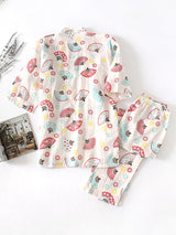 Sakura Print Cotton Pajama Set - Kafiloe