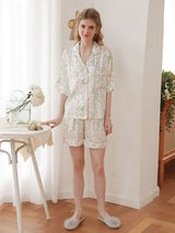 Floral Print Cotton Pajama Set - Kafiloe