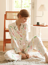 Graffiti Print Cotton Pajama Set - Kafiloe