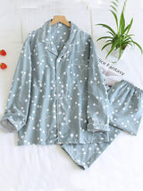 Print Cotton Couple Pajama Set - Kafiloe