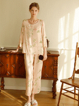 Traditional Style Satin Print Pajama Set